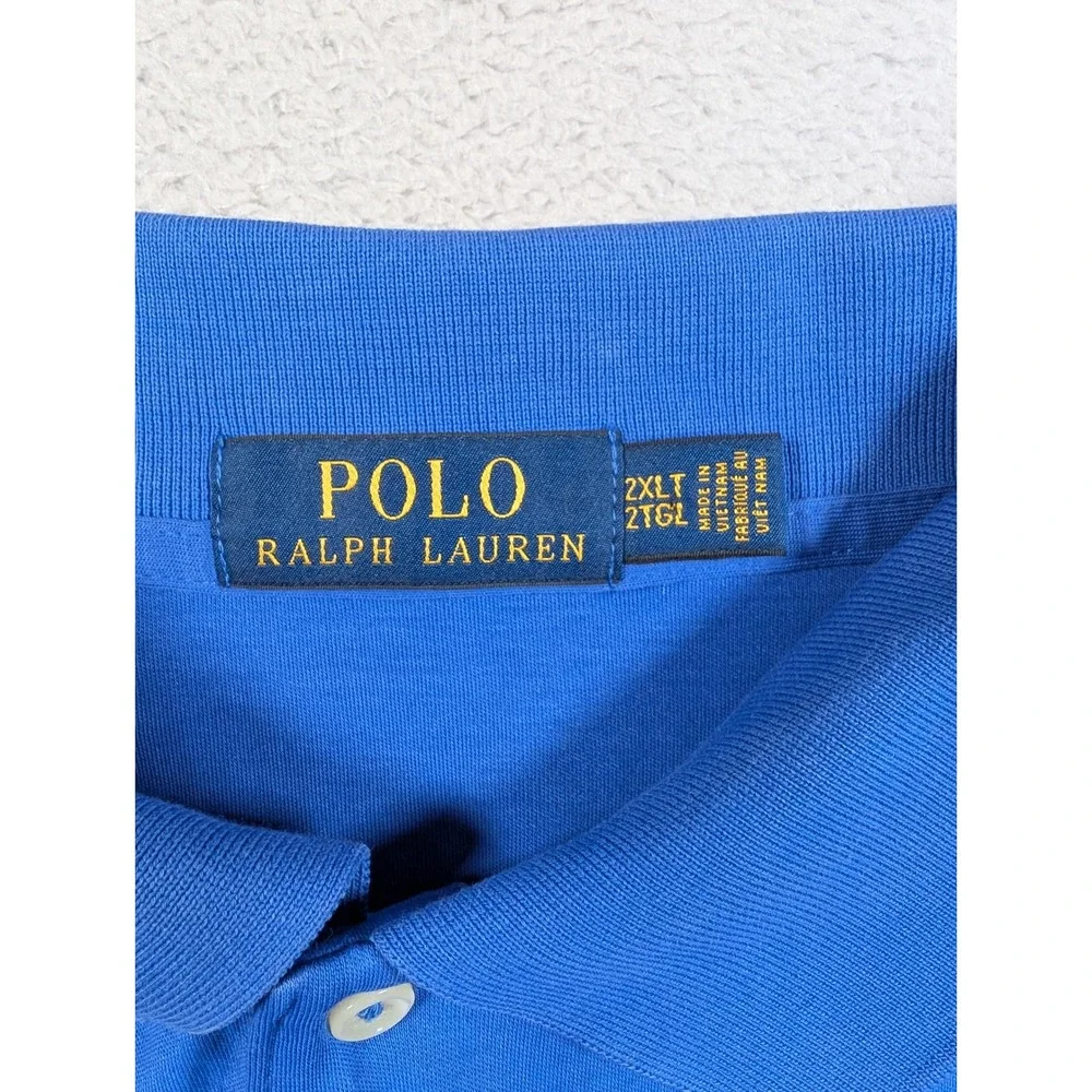 Polo Ralph Lauren Mens 2XLT Blue Short Sleeve Cotton Jersey Polo Shirt Tall
